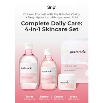 [K Beauty Snp] 4-in-1 Peptaronic Skincare Set | Peptide and Hyaluronic Acid Complete Skin Care Set |...