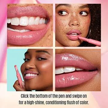 Kaja Lip Gloss - Heart Melter | High-shine, Glossy Finish, Playful Bubblegum Pink, Moisturize, 02 Sweet Talk, 0.04 Oz