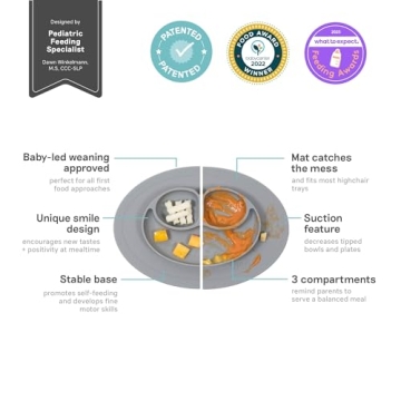 ezpz Mini Mat - Silicone Suction Plate for Toddlers