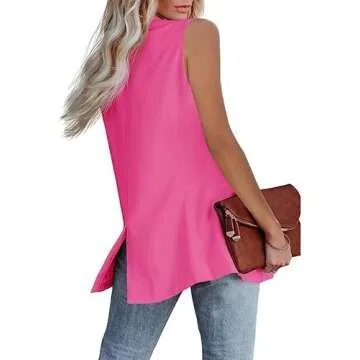 Cicy Bell Women's Sleeveless Blazer Vest with Pockets