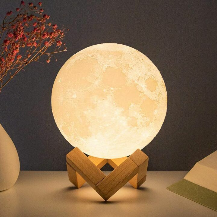 BRIGHTWORLD Moon Lamp - 3D Lunar Night Light