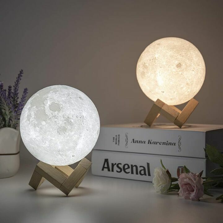 BRIGHTWORLD Moon Lamp - 3D Lunar Night Light