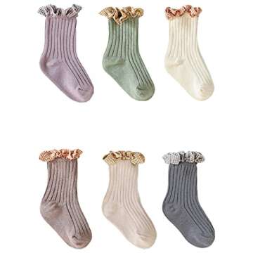 TIBE PINCESS Baby Girls Lace Socks Vintage Plaid Frilly Ankle Socks For Toddler Dress Socks Children...