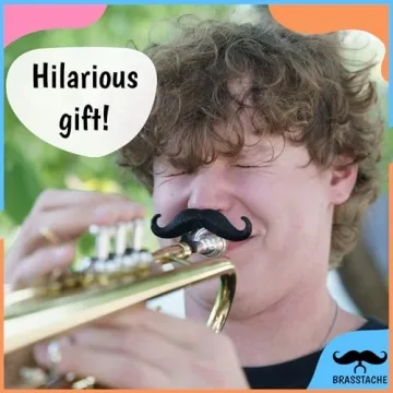 Brasstache Trumpet-stache XL Clip-on Mustache for Music