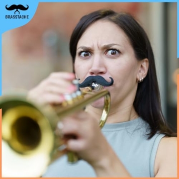 Brasstache Trumpet-stache XL Clip-on Mustache for Music