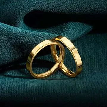 NOKMIT 3mm 14K Gold Filled Rings for Women Girls Dainty Gold Stacking Stackable Band Thin Gold Thumb Pinky Finger Ring Non Tarnish Comfort Fit Size 4 to 11 (Gold,10)