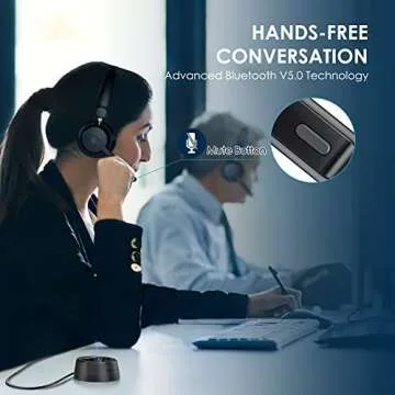 Mopchnic Bluetooth Headset with AI Noise Cancellation
