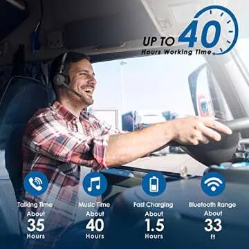 Mopchnic Bluetooth Headset with AI Noise Cancellation