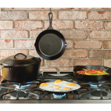 Lodge Seasoned Cast Iron 5 Piece Cooking Set Bundle