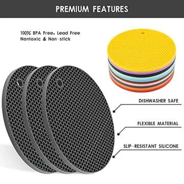 Smithcraft Silicone Trivet Mats for Hot Pans and Pots 4 Pack