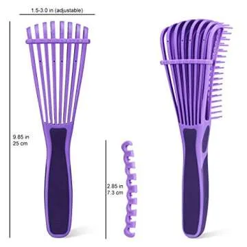 BESTOOL Detangling Brush for Natural Hair, Detangler for 3/4abc Curly, Coily, Kinky Hair, Detangle Wet/Dry Easily with No Pain (Purple)