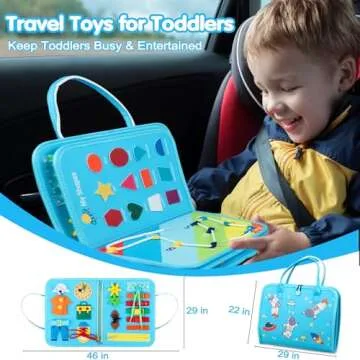 Montessori Busy Board for Toddlers - Educational Travel Toys