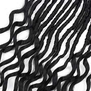 24 Inch Faux Locs Crochet Hair 6 Packs Soft Goddess Locs Crochet Braids Deep Wave Pre Looped Crochet Hair Extensions for Black Women (24 Inch, 1B)
