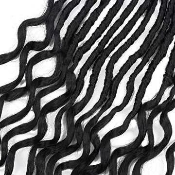 24 Inch Faux Locs Crochet Hair 6 Packs Soft Goddess Locs Crochet Braids Deep Wave Pre Looped Crochet Hair Extensions for Black Women (24 Inch, 1B)