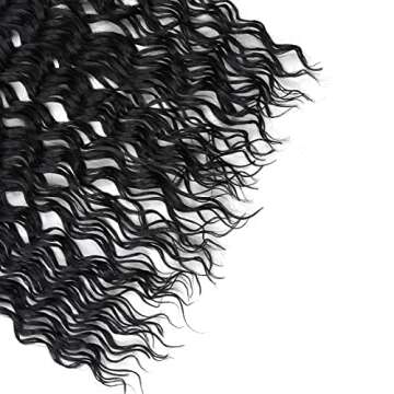 24 Inch Faux Locs Crochet Hair 6 Packs Soft Goddess Locs Crochet Braids Deep Wave Pre Looped Crochet Hair Extensions for Black Women (24 Inch, 1B)