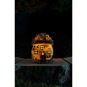 VP Home Gnome Fairy House Solar Light for Home and Outdoor Decor Gnome Home Solar Powered Flickering...
