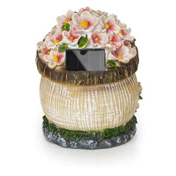 VP Home Gnome Fairy House Solar Light for Home and Outdoor Decor Gnome Home Solar Powered Flickering LED Garden Light Fairy House Backyard Halloween Decoration