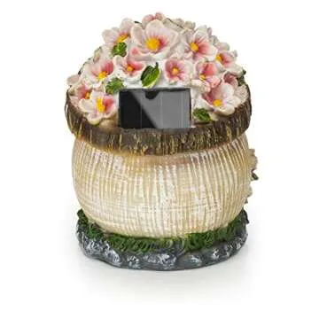 VP Home Gnome Fairy House Solar Light for Home and Outdoor Decor Gnome Home Solar Powered Flickering LED Garden Light Fairy House Backyard Halloween Decoration