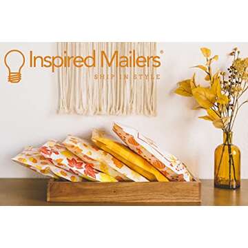 Inspired Mailers - Poly Mailers 6x9-100 Pack - Autumn Thank You Poly Mailers - Small Shipping Bags - Polymailers 6x9 - Small Package Bags - 6x9 Mailing Bags for Shipping