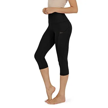 ODODOS Women's High Waisted Yoga Capris with Pockets,Tummy Control Non See Through Workout Sports Ru...