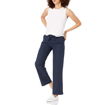 Amazon Essentials Women's Wide Leg Linen Blend Pants