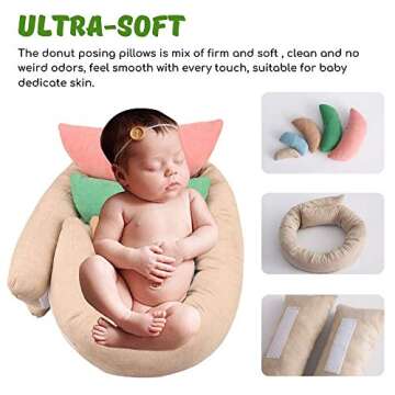 Newborn Photography Props, Ultra-Soft Baby Donut Posing Pillows, Professional Baby Photo Props Set F...