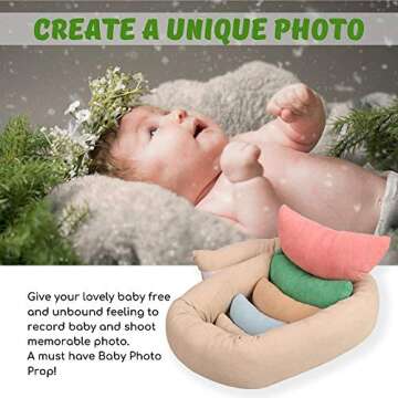 Newborn Photography Props, Ultra-Soft Baby Donut Posing Pillows, Professional Baby Photo Props Set Fits 0-6 Months Baby,Pack of 6, Multicolor