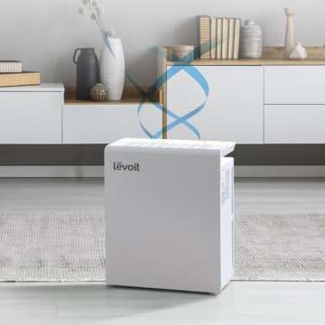 LEVOIT Air Purifiers for Home Large Room with Extra Main Filter, Captures Smoke, Dust and Pollen for Bedroom with Air Quality Monitor, Sleep Mode, Smart WiFi, Auto, Voice Control, LV-H131S-RXW, White
