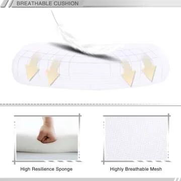 Qulomvs Mesh Ergonomic Office Chair with Footrest Home Office Desk Chair with Headrest and Backrest 90-135 Adjustable Computer Desk Chair with Wheels 360 Swivel Task Chair(Pure White)