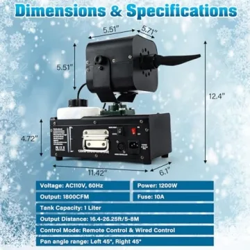 TCFUNDY Snow Machine - Make Realistic Snow Effects