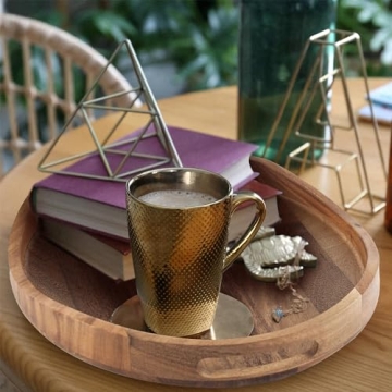 Stylish Acacia Wood Serving Tray with Easy Handles