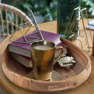 Stylish Acacia Wood Serving Tray with Easy Handles
