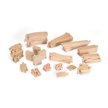 BRIO 33772 Special Track Pack - 50 Piece Set of Wooden Railway Tracks | Ideal for Creative Kids Age ...