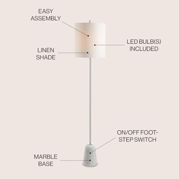 JONATHAN Y Lincoln 62.5" LED Floor Lamp for Modern Spaces