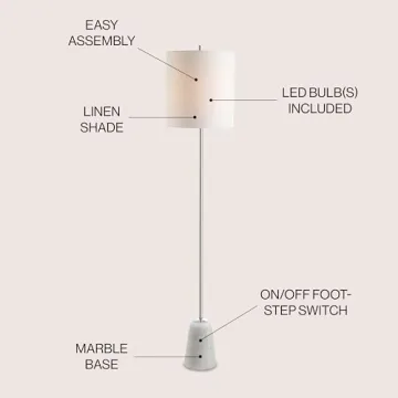 JONATHAN Y Lincoln 62.5" LED Floor Lamp for Modern Spaces