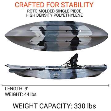 BKC FK184 9' Solo Sit-On-Top Kayak - A Must-Have for Fishing & Adventure