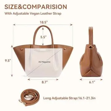 BOSTANTEN Vegan Leather Designer Tote Bags for Women