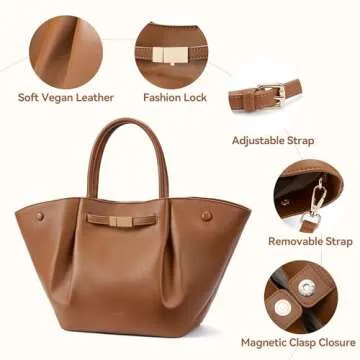 BOSTANTEN Vegan Leather Designer Tote Bags for Women