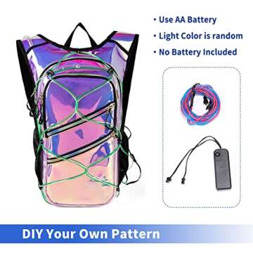 Hydration Backpack Pack with Cool Lights, 2L Water Bladder, Lightweight Bag for Running, Hiking, Bik...