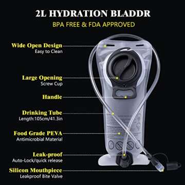 Hydration Backpack Pack with Cool Lights, 2L Water Bladder, Lightweight Bag for Running, Hiking, Bike, Climbing, Music Festival Essential, and Rave (Holographic-Purple)