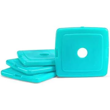 Cool Coolers by Fit & Fresh 4 Pack Slim Ice Packs, Quick Freeze Space Saving Reusable Ice Packs for ...
