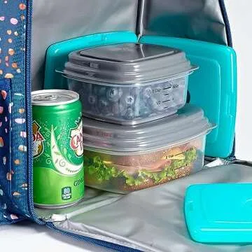 Cool Coolers by Fit & Fresh 4 Pack Slim Ice Packs, Quick Freeze Space Saving Reusable Ice Packs for Lunch Boxes or Coolers, Green