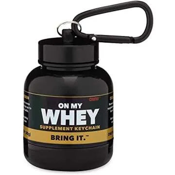 OnMyWhey - Protein Powder and Supplement Funnel Keychain, Portable to-Go Container for The Gym, Workouts, Fitness, and Travel - TSA Approved, Classic 3-Pack