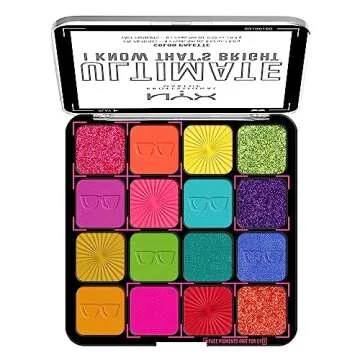 NYX PROFESSIONAL MAKEUP, Ultimate Shadow Palette, Eyeshadow Palette - I Know That's Bright