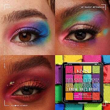 NYX PROFESSIONAL MAKEUP, Ultimate Shadow Palette, Eyeshadow Palette - I Know That's Bright