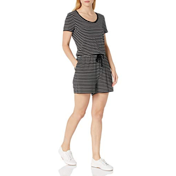 Comfortable and Chic Black Stripe Summer Romper for Women