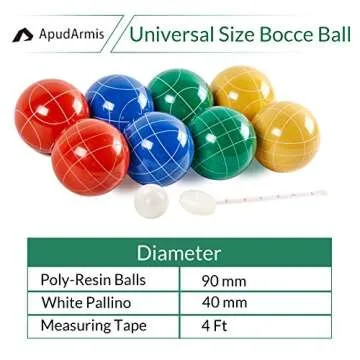 ApudArmis Bocce Balls Set: Premium Outdoor Bocce Game for All Ages