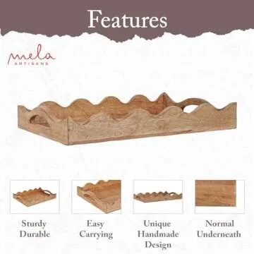 Stylish Mela Artisans Wooden Serving Tray for Home