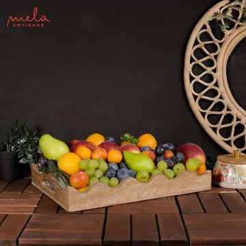 Stylish Mela Artisans Wooden Serving Tray for Home