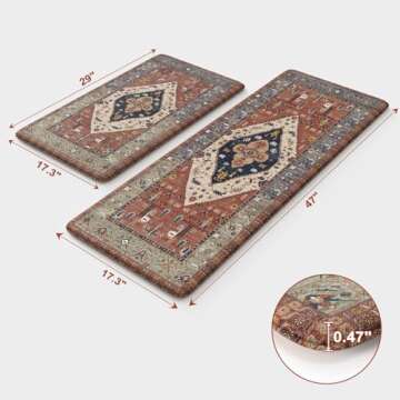 KIMODE Farmhouse Kitchen Mats,Anti Fatigue Kitchen Rugs Sets of 2, Non Slip Waterproof Kitchen Floor...
